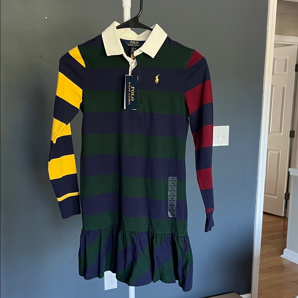 Polo by Ralph Lauren Kids Rugby Dress - Navy, Yellow, Maroon, Green